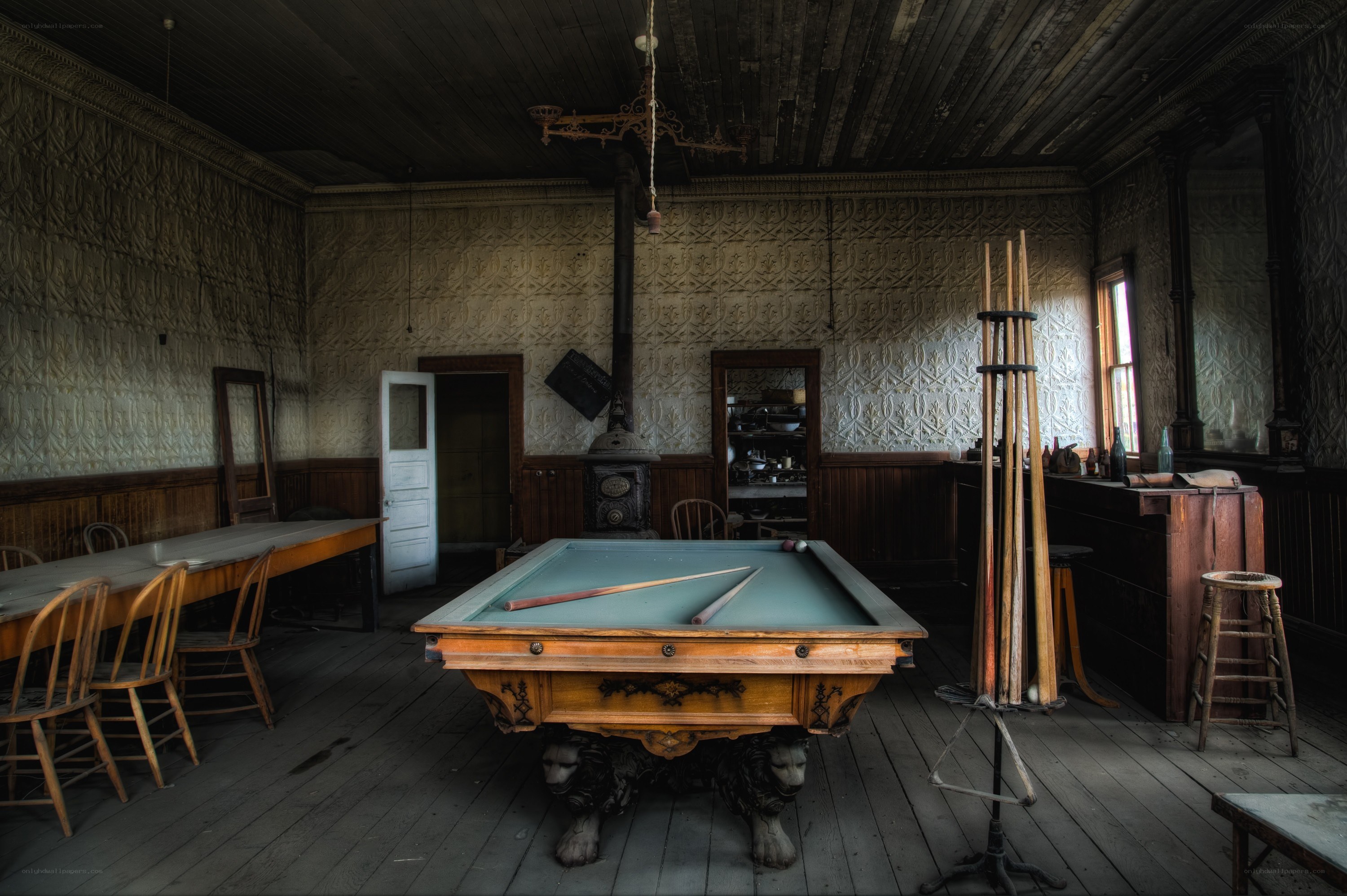 Abandoned billiards room