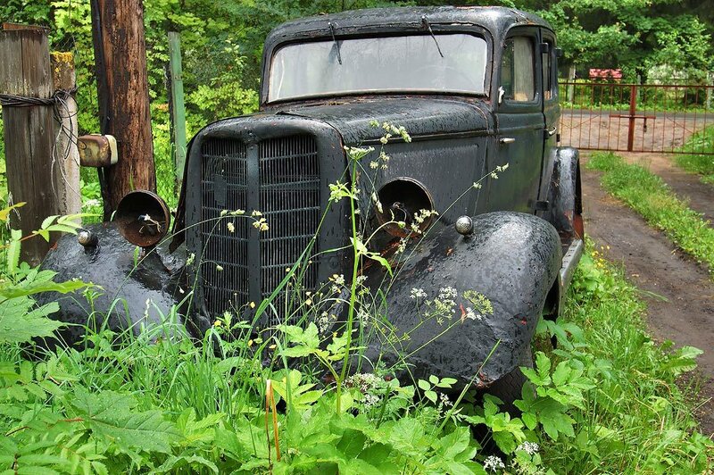 Abandoned Black Car