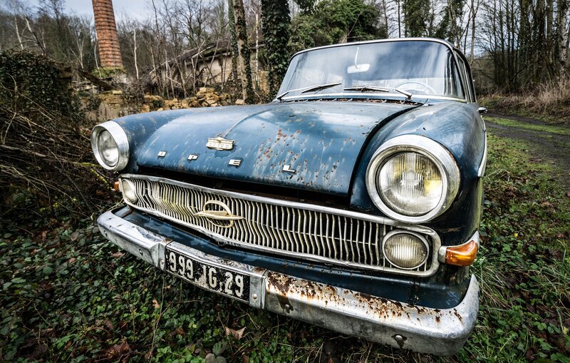 Abandoned Blue Car — Decaying