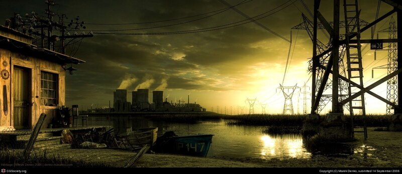 Abandoned Boat at Sunset — Yellow