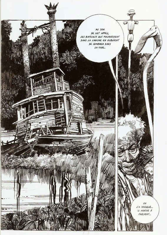 abandoned boat in swamp