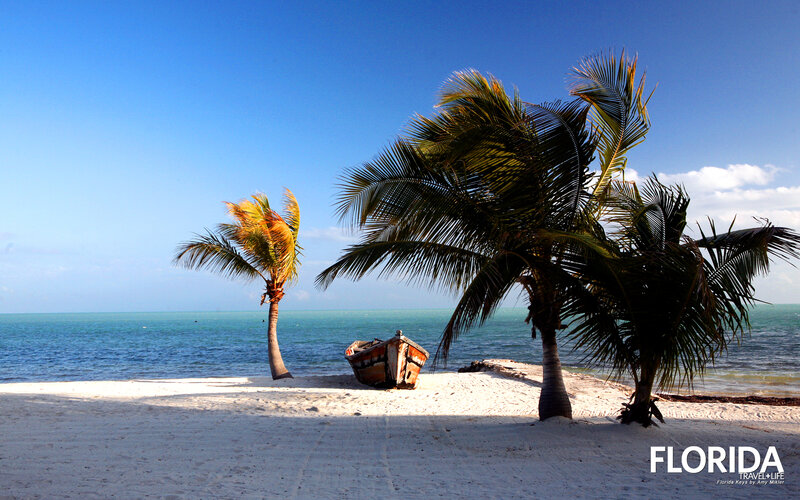 Abandoned Boat on Beach — Blue, Serene