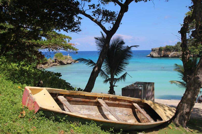 Abandoned Boat on Beach — Green