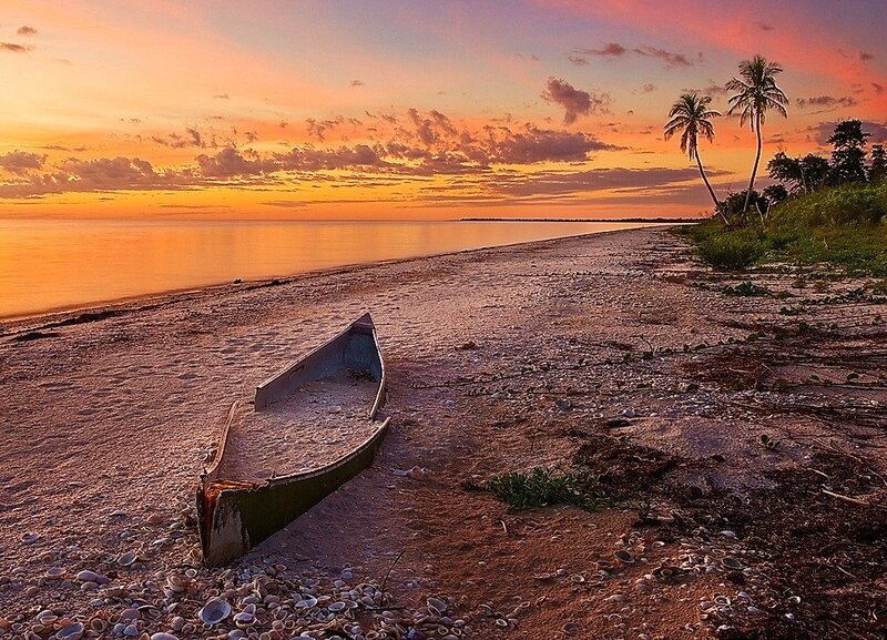 Abandoned Boat on Beach