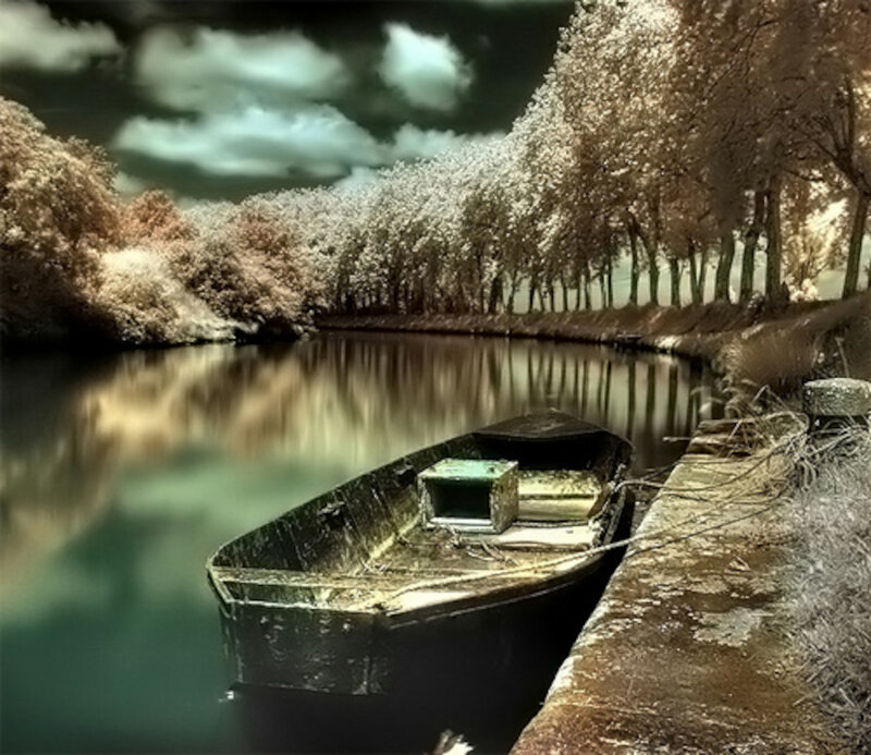 Abandoned Boat on Canal