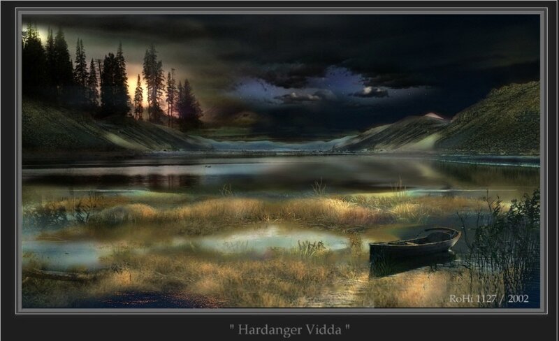 Abandoned Boat on Lake — Dark Blue