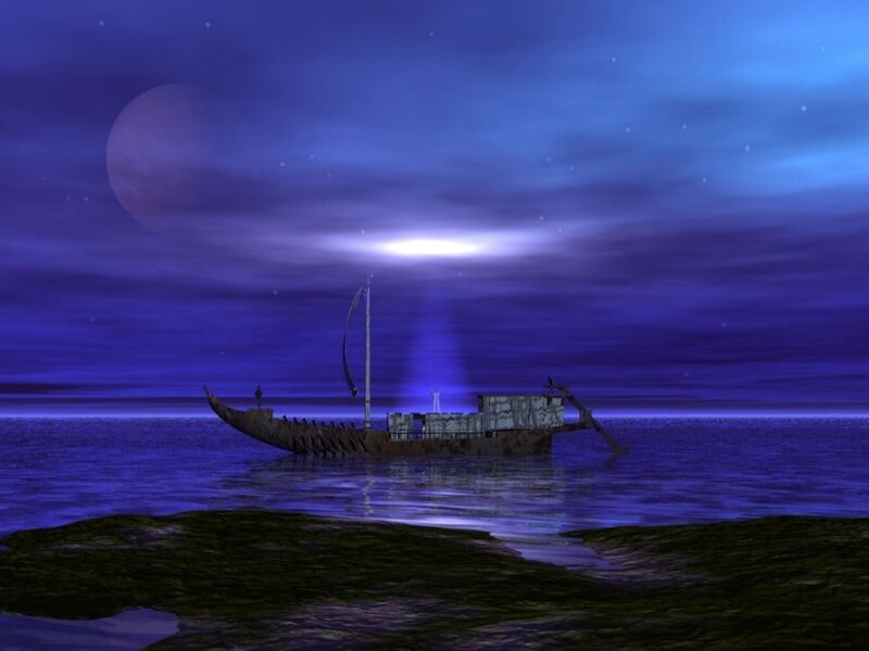 Abandoned Boat on Water