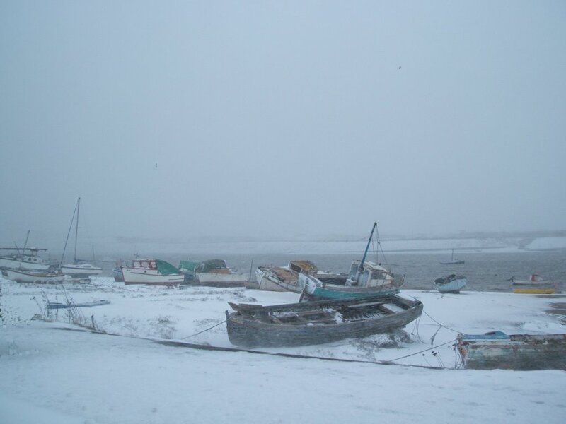 Abandoned Boats in Snow
