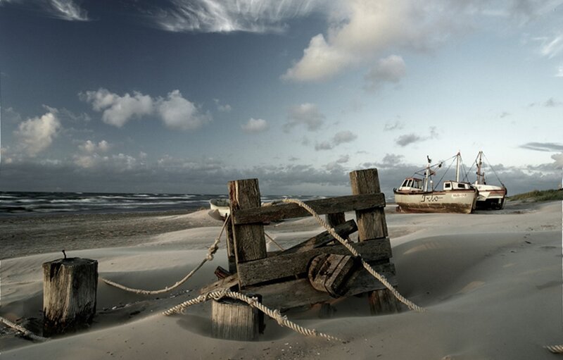 Abandoned Boats on Beach