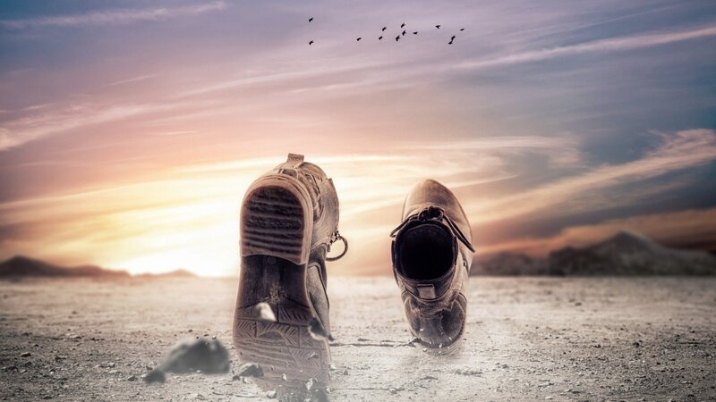 Abandoned Boots in Desert