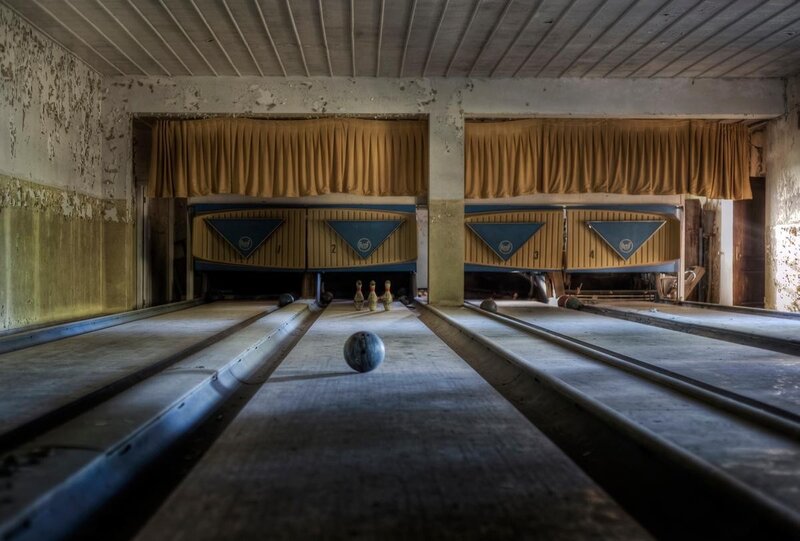 abandoned bowling alley
