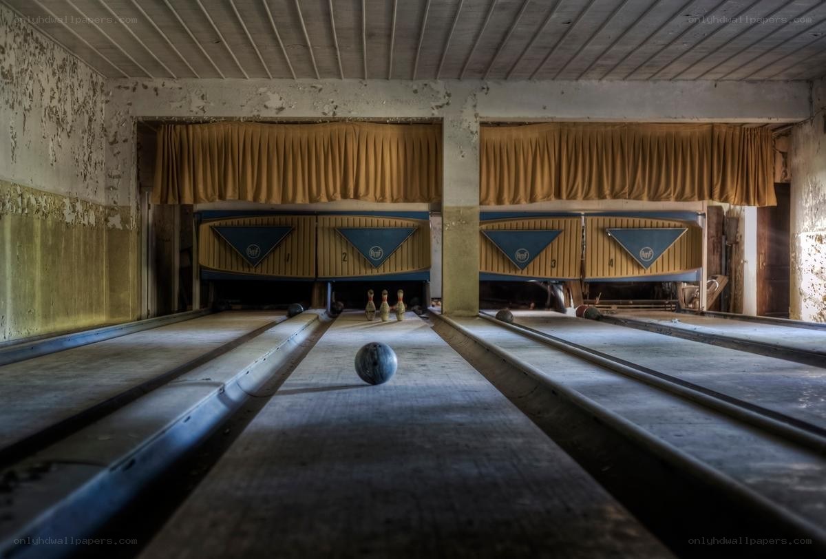 abandoned bowling alley