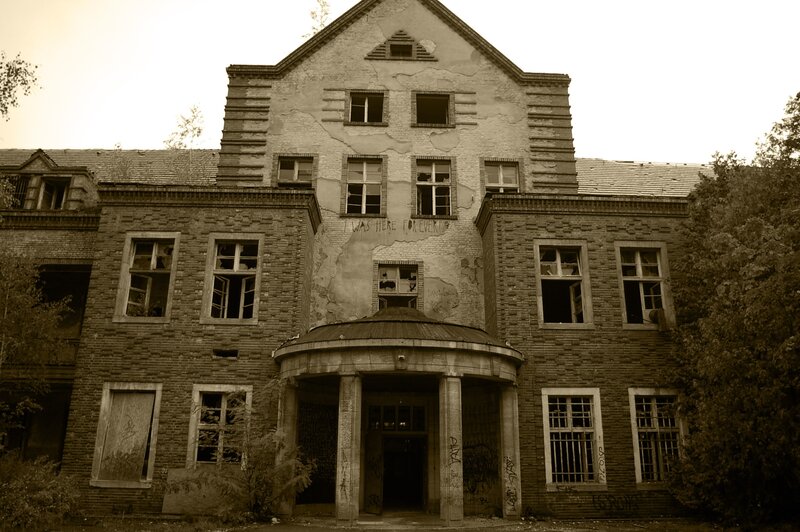 Abandoned Brick Building — Brown, Dramatic, Photograph, Graffiti, Broken Windows