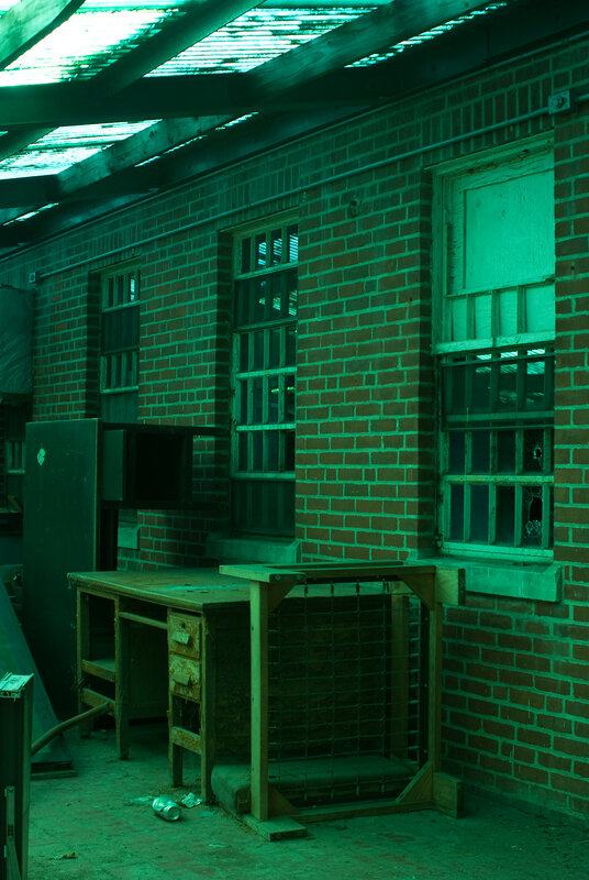 abandoned brick building interior