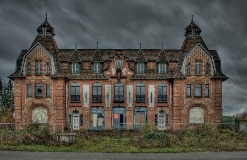 Abandoned Brick Building — Red, Dramatic, Photograph