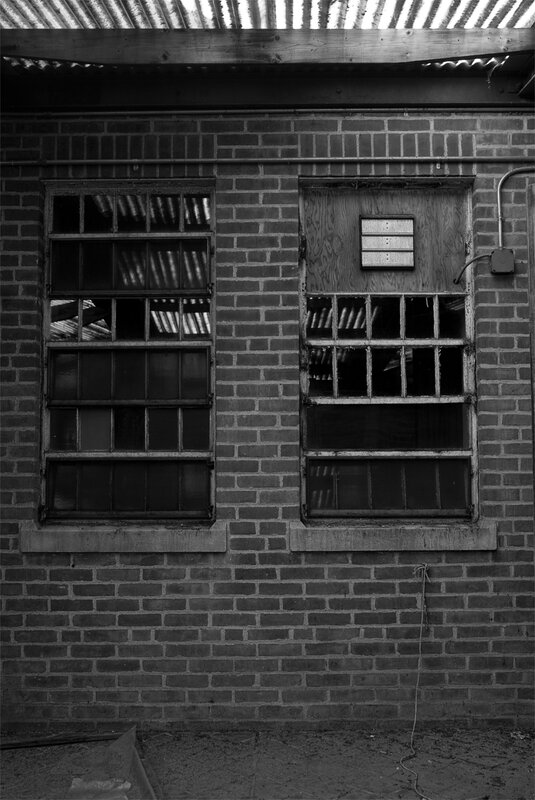 abandoned brick building windows