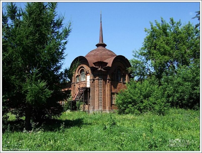 abandoned brick building with spire