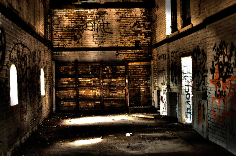 Abandoned Brick Corridor