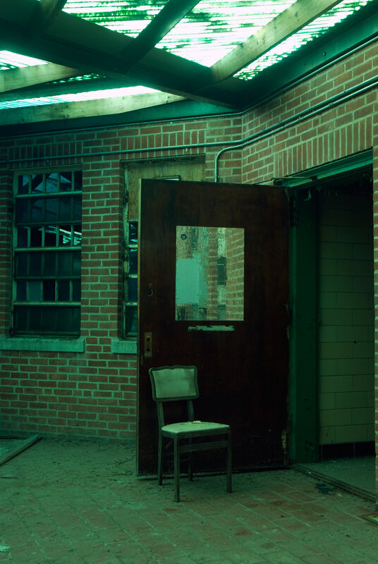 abandoned brick courtyard