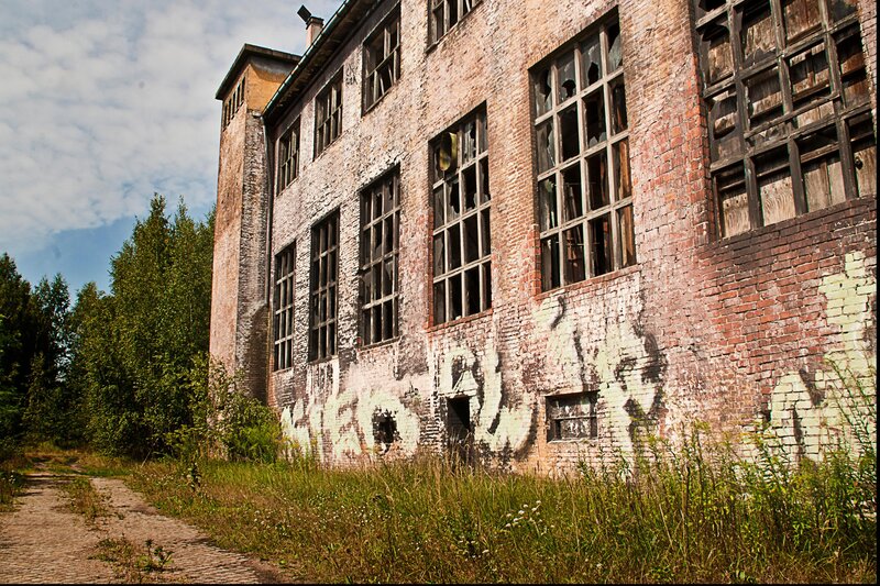Abandoned brick factory building