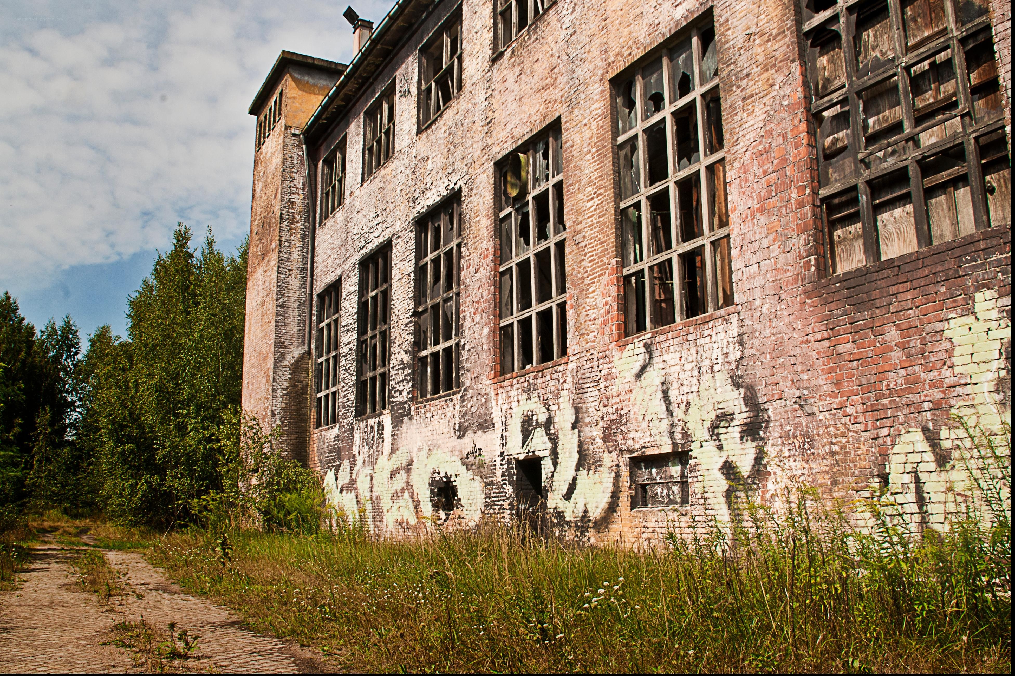 Abandoned brick factory building