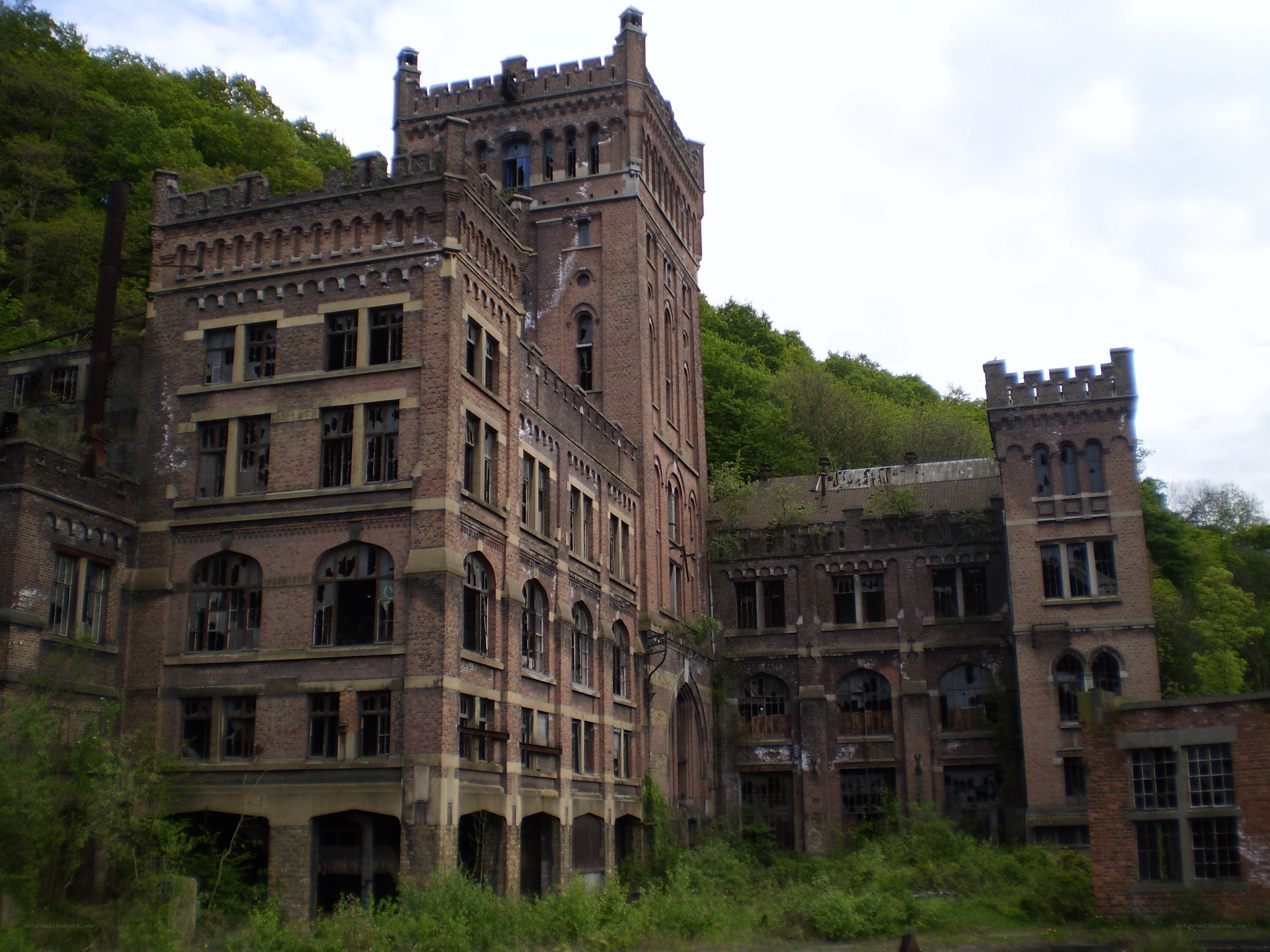abandoned brick factory building