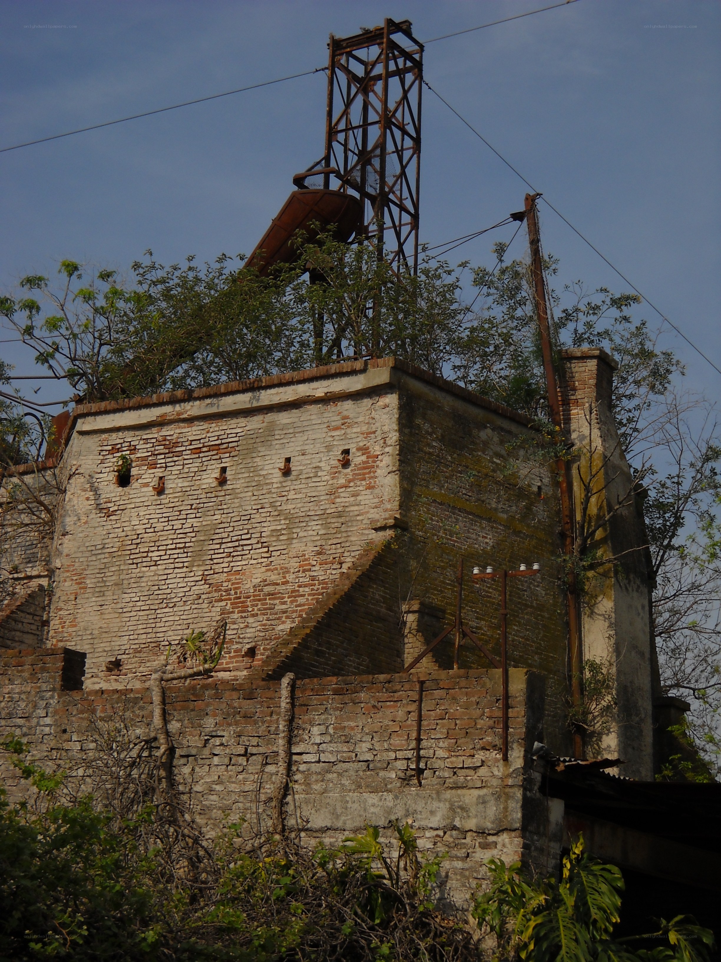 abandoned brick industrial structure