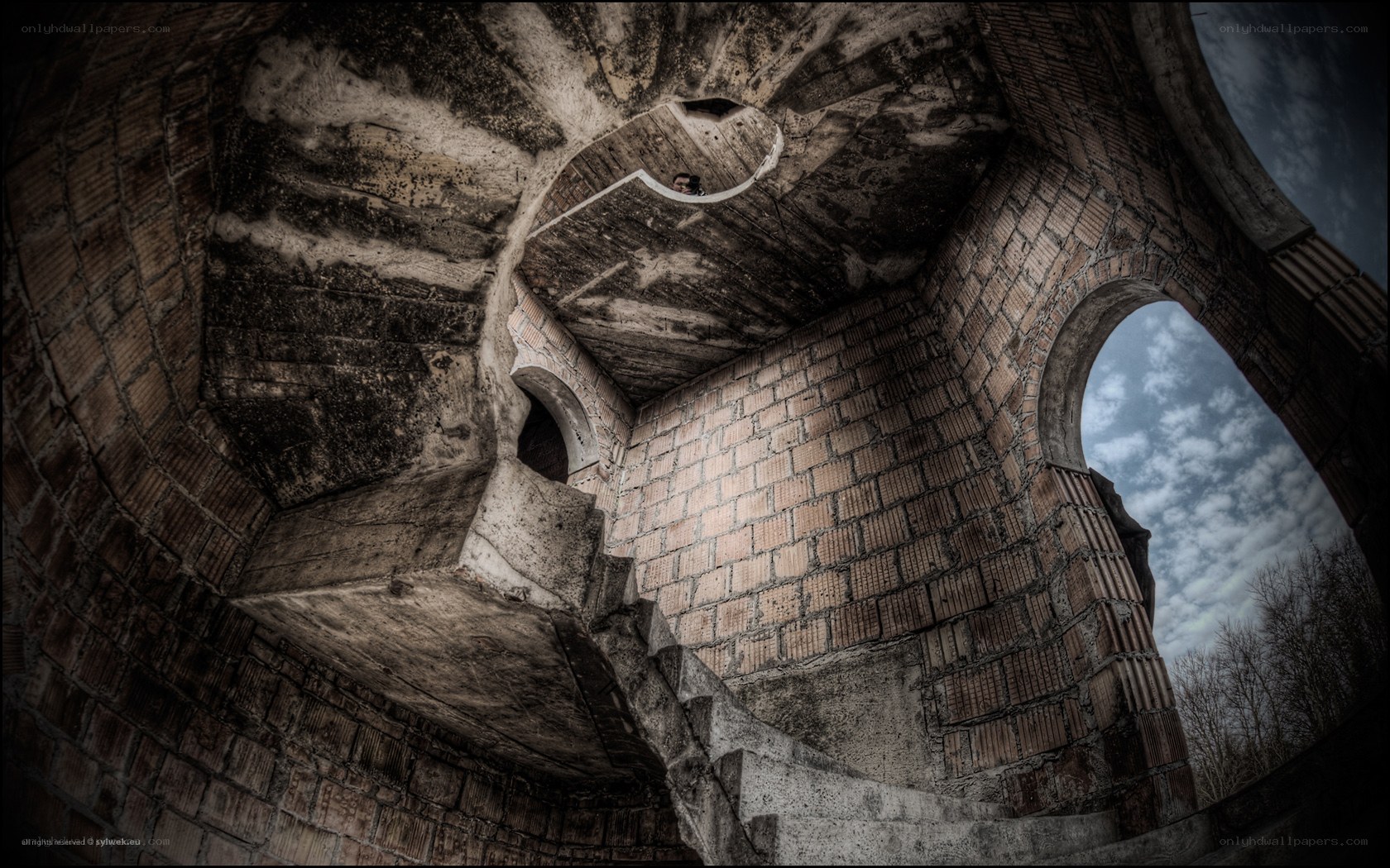 abandoned brick structure interior
