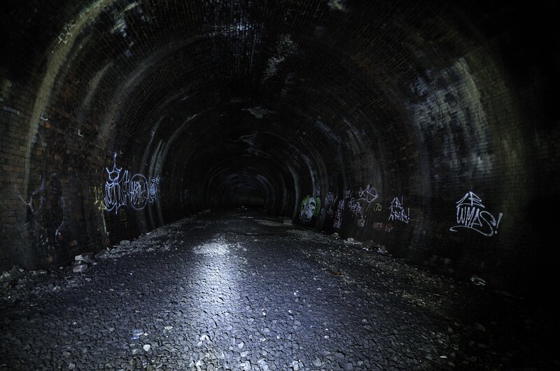 Abandoned Brick Tunnel — Black