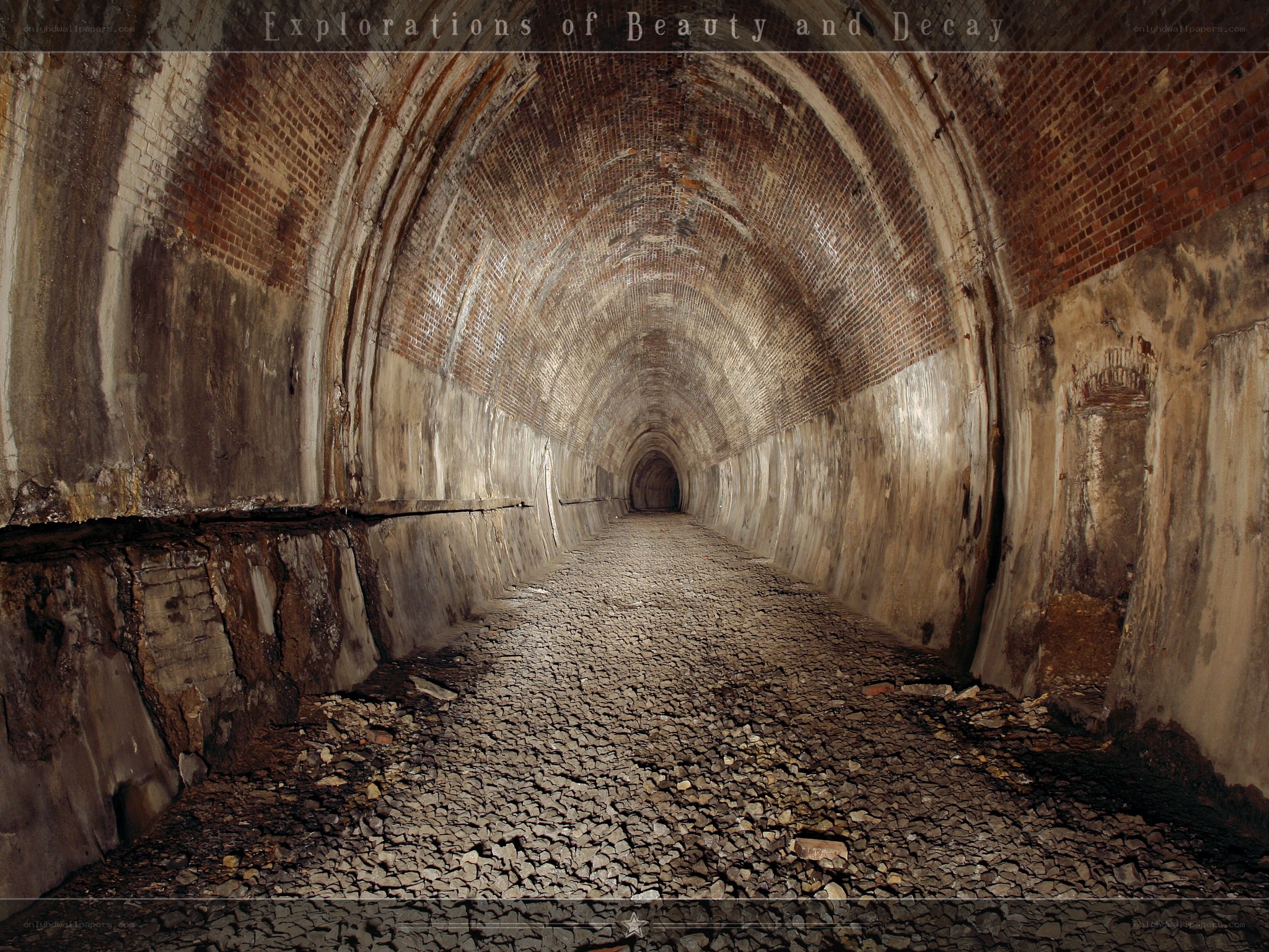 Abandoned brick tunnel
