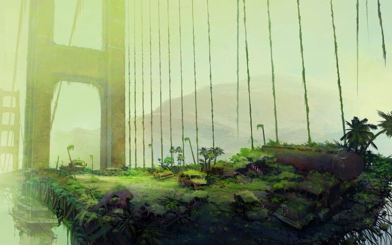 Abandoned Bridge Overgrown — Green