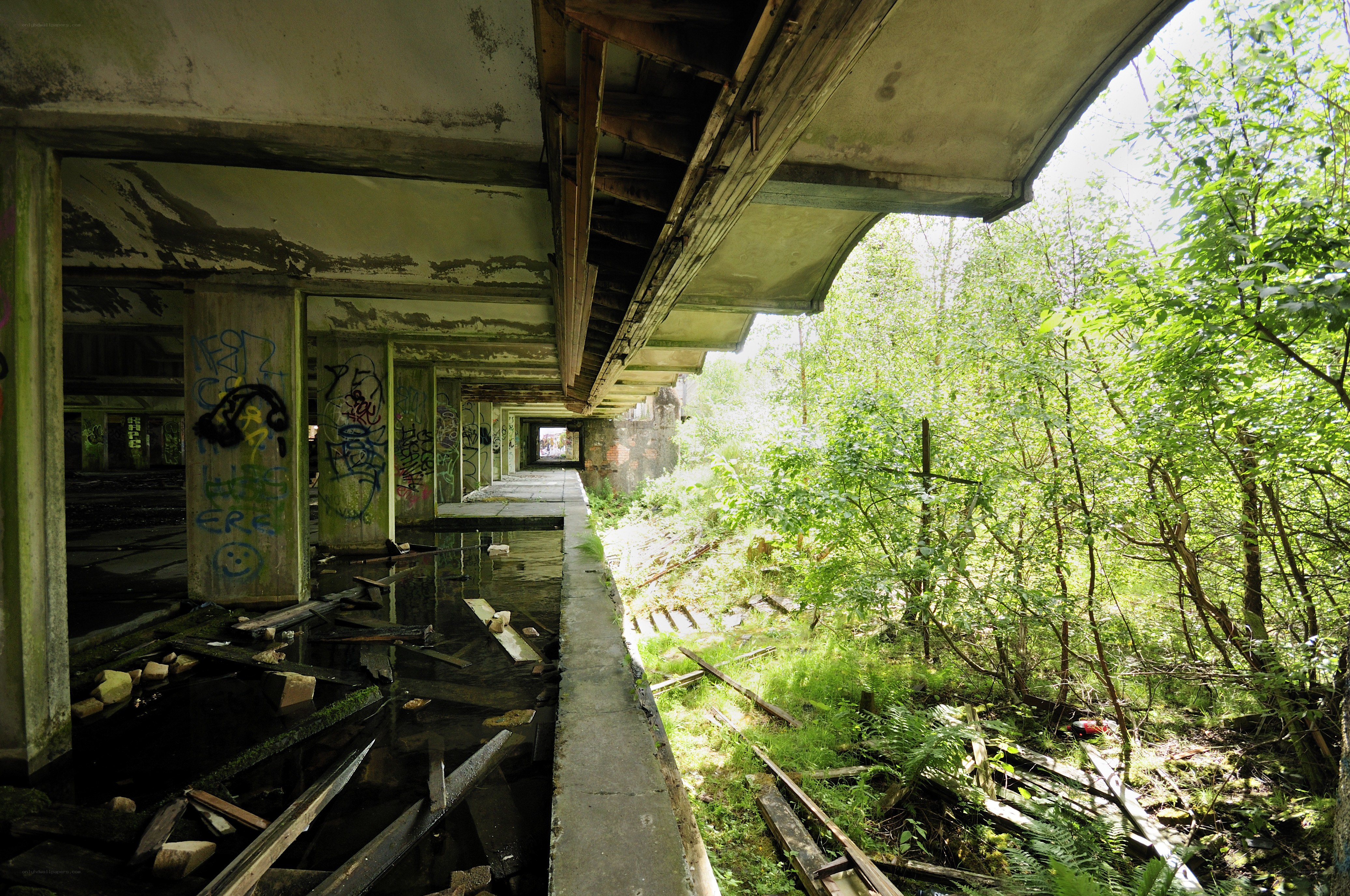 Abandoned bridge underpass