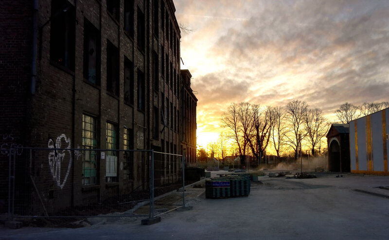 Abandoned Building at Sunset — Orange