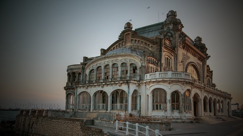 Abandoned Building by Sea — Gray