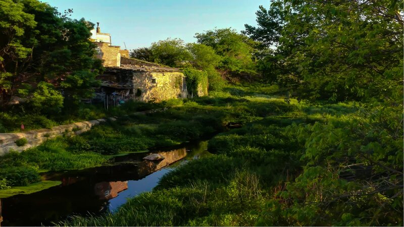 Abandoned Building by Stream
