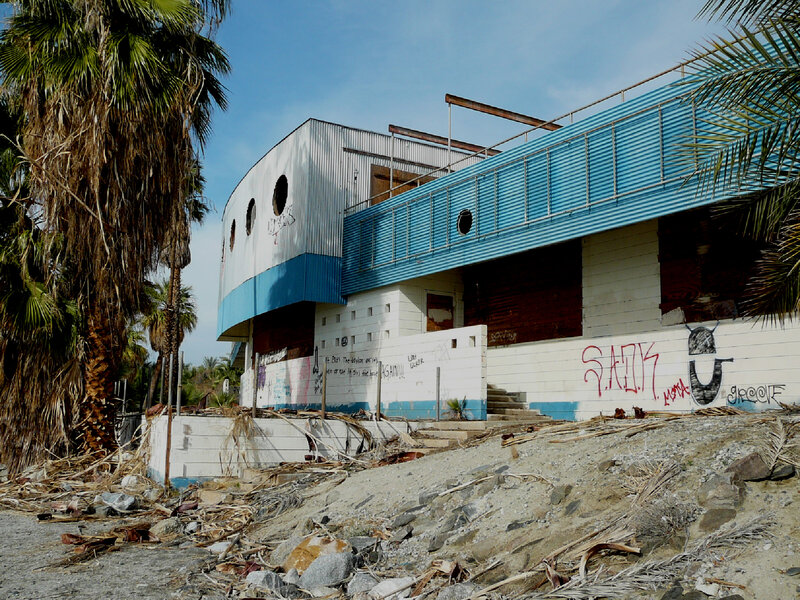 Abandoned building by the beach
