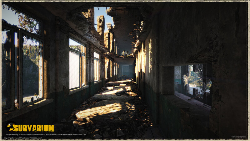 Abandoned building corridor