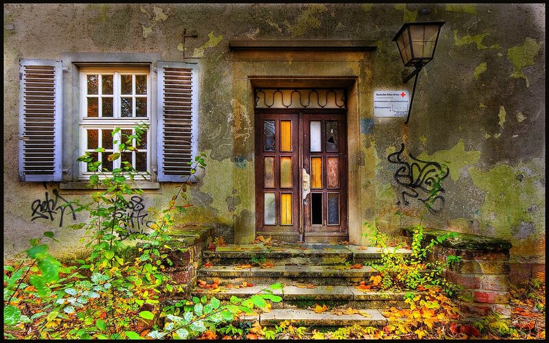 Abandoned building entrance