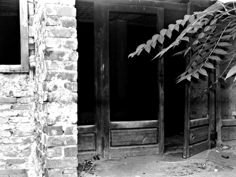 Abandoned Building Entrance — Black