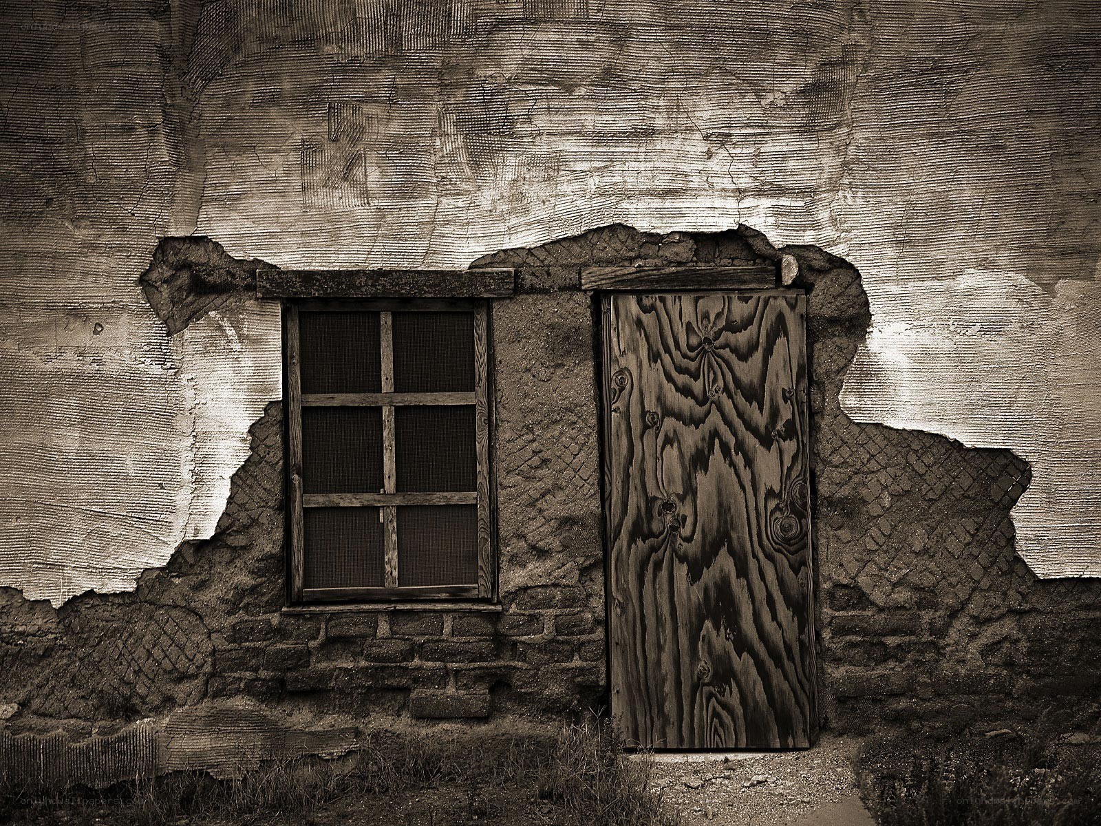 abandoned building facade