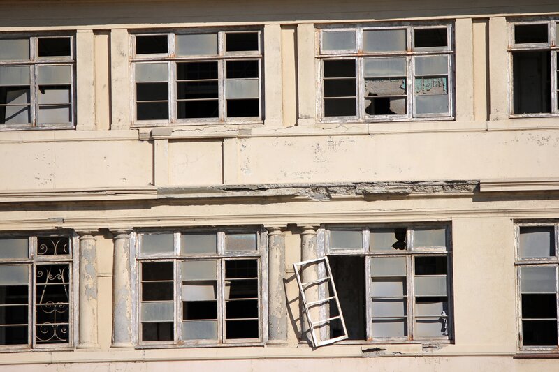 Abandoned Building Facade — Beige