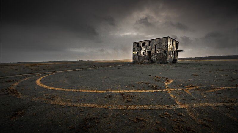 Abandoned Building in Desert — Gray