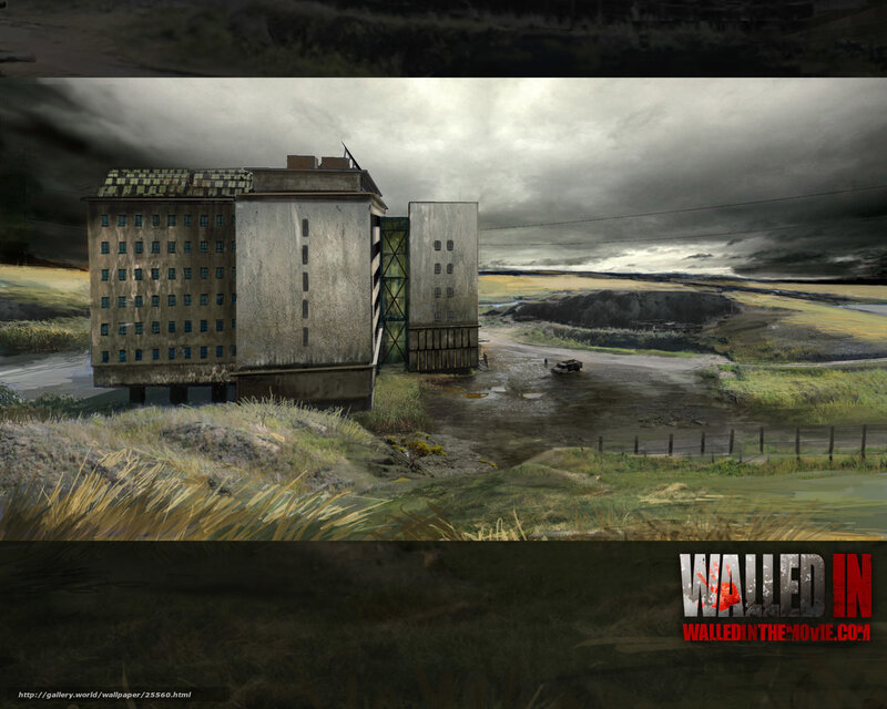 Abandoned building in desolate landscape