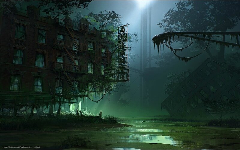 Abandoned Building in Swamp