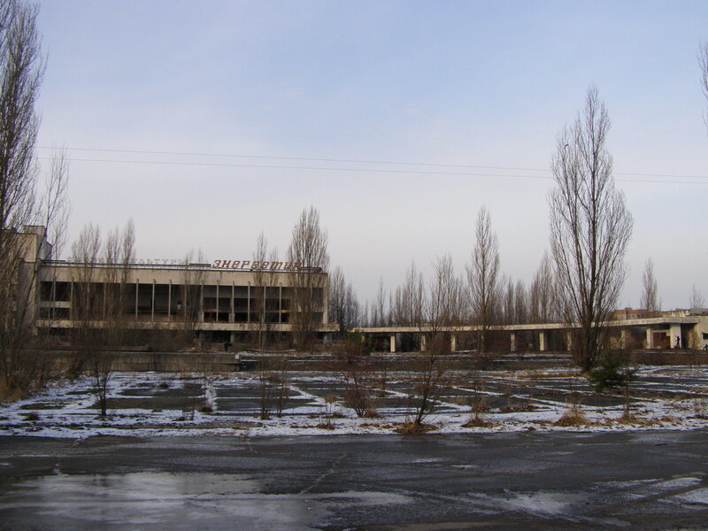 abandoned building in winter