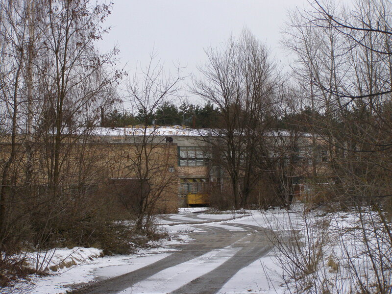 abandoned building in winter