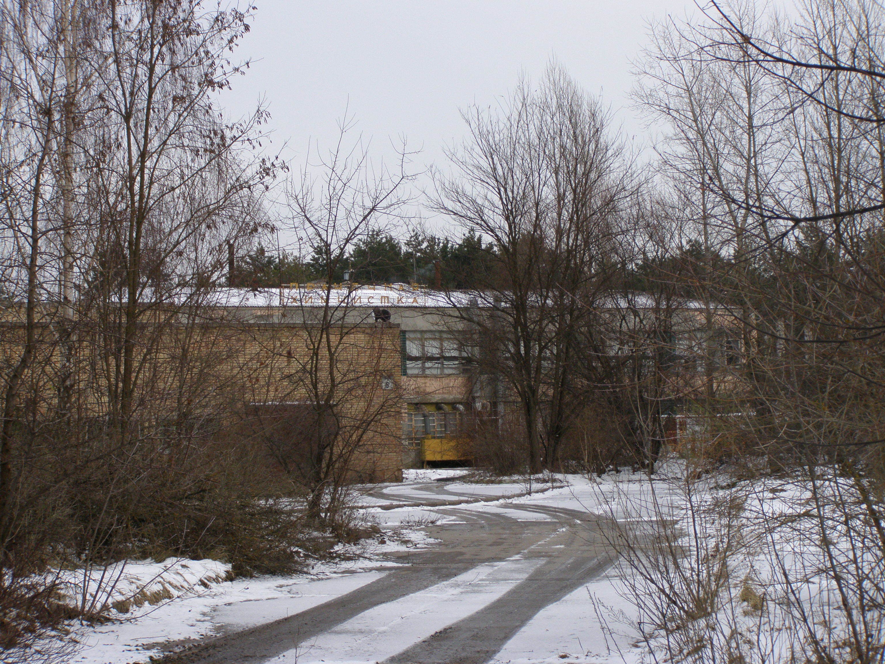 abandoned building in winter