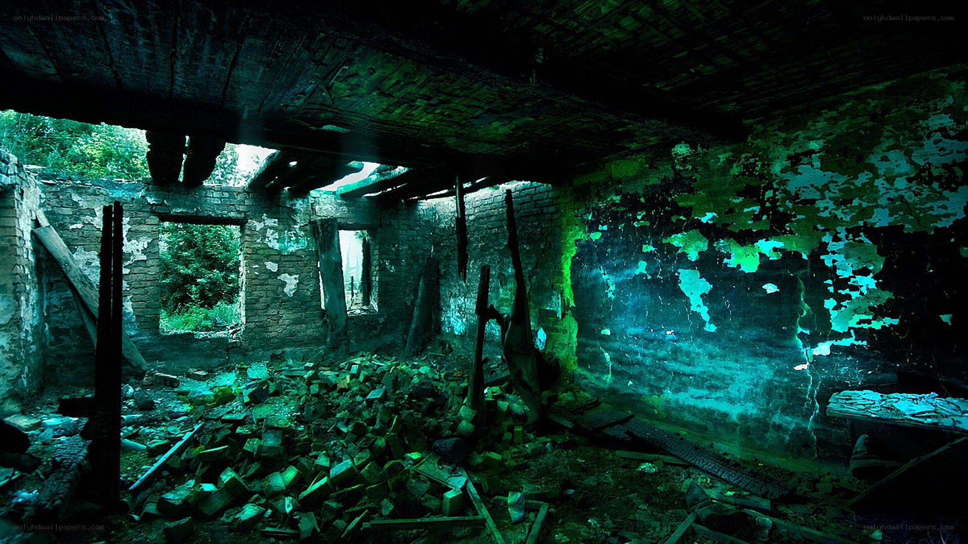 abandoned building interior