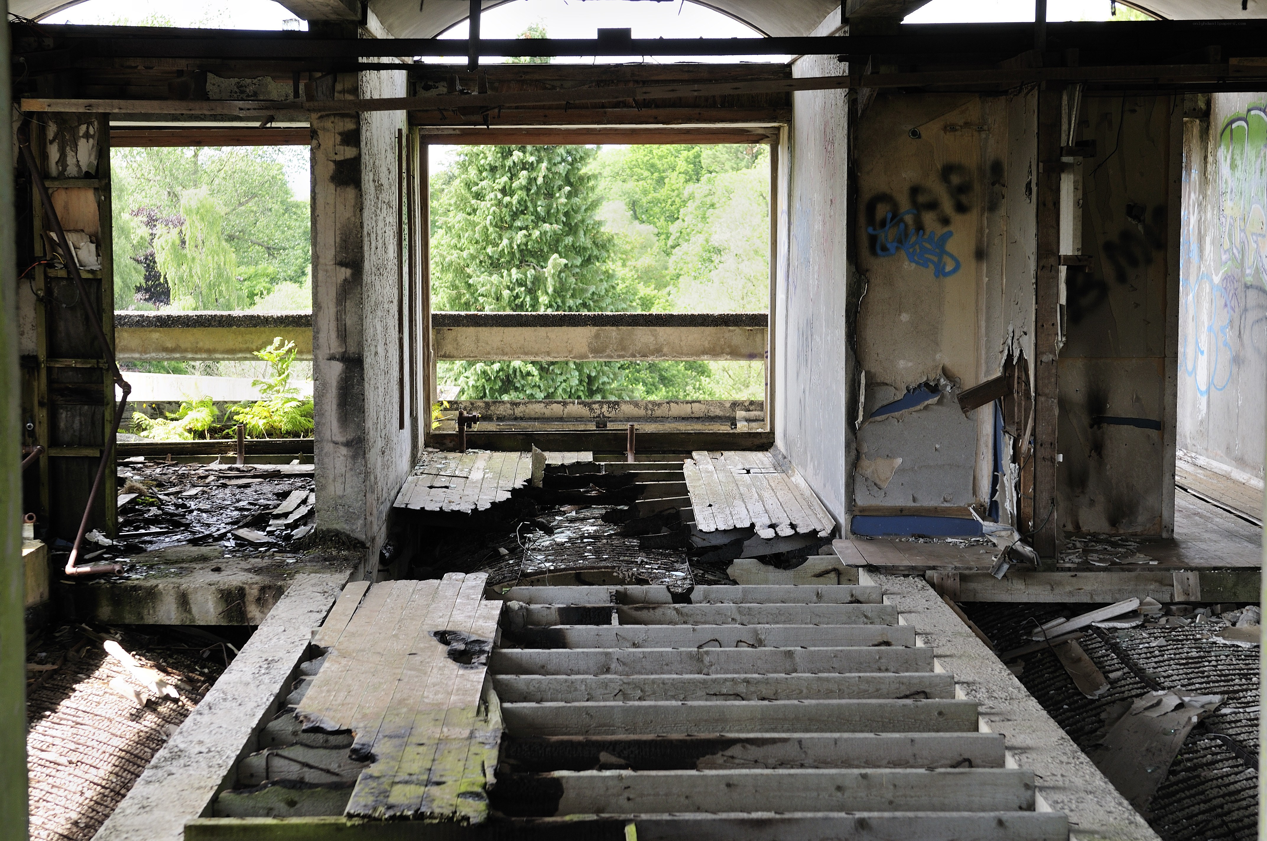 abandoned building interior