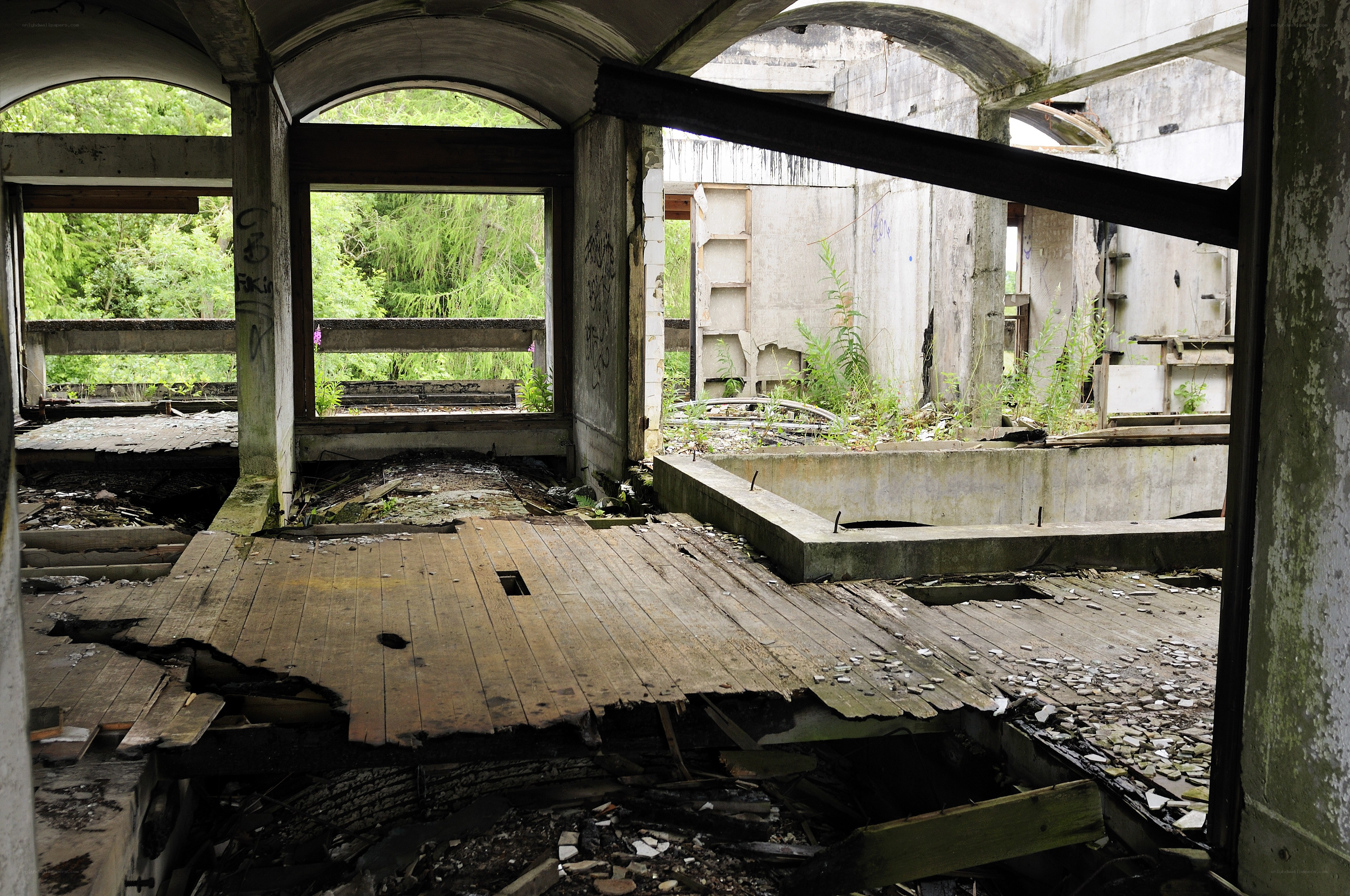 Abandoned building interior